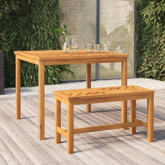 PANGIVO - Banc de jardin bois d'acacia naturel 80 x 35 x 45 cm, Poids:7.4kg - PANGIVO - Image 1