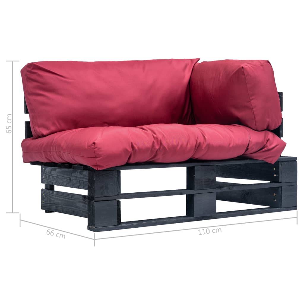 Vidaxl - Canapé de jardin palette avec coussins rouge Pinède vidaXL 277415 - Imagen 3