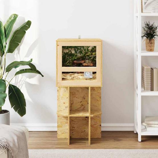 Terrarium Bois OSB pour Reptile et Rongeur Grand Modèle 100 x 50 x 50 cm Marron - ComfortXL Outdoor Living - Image 4