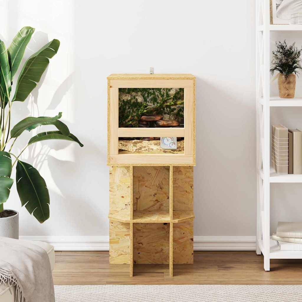 Terrarium Bois OSB pour Reptile et Rongeur Grand Modèle 100 x 50 x 50 cm Marron - ComfortXL Outdoor Living - Image 4