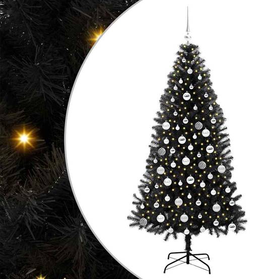 Vidaxl - Sapin de Noël Noir 180 cm PVC vidaXL 3396483 - Image 2