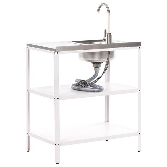 Beliani - Cuisine de jardin Acier Blanc VILAMA - 80x50x90- Beliani - Image 5