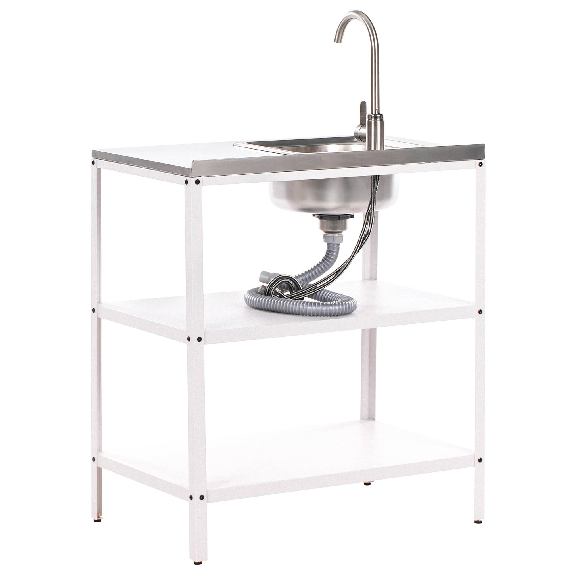 Beliani - Cuisine de jardin Acier Blanc VILAMA - 80x50x90- Beliani - Image 5