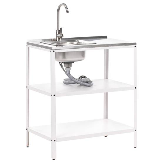 Beliani - Cuisine de jardin Acier Blanc VILAMA - 80x50x90- Beliani - Image 2