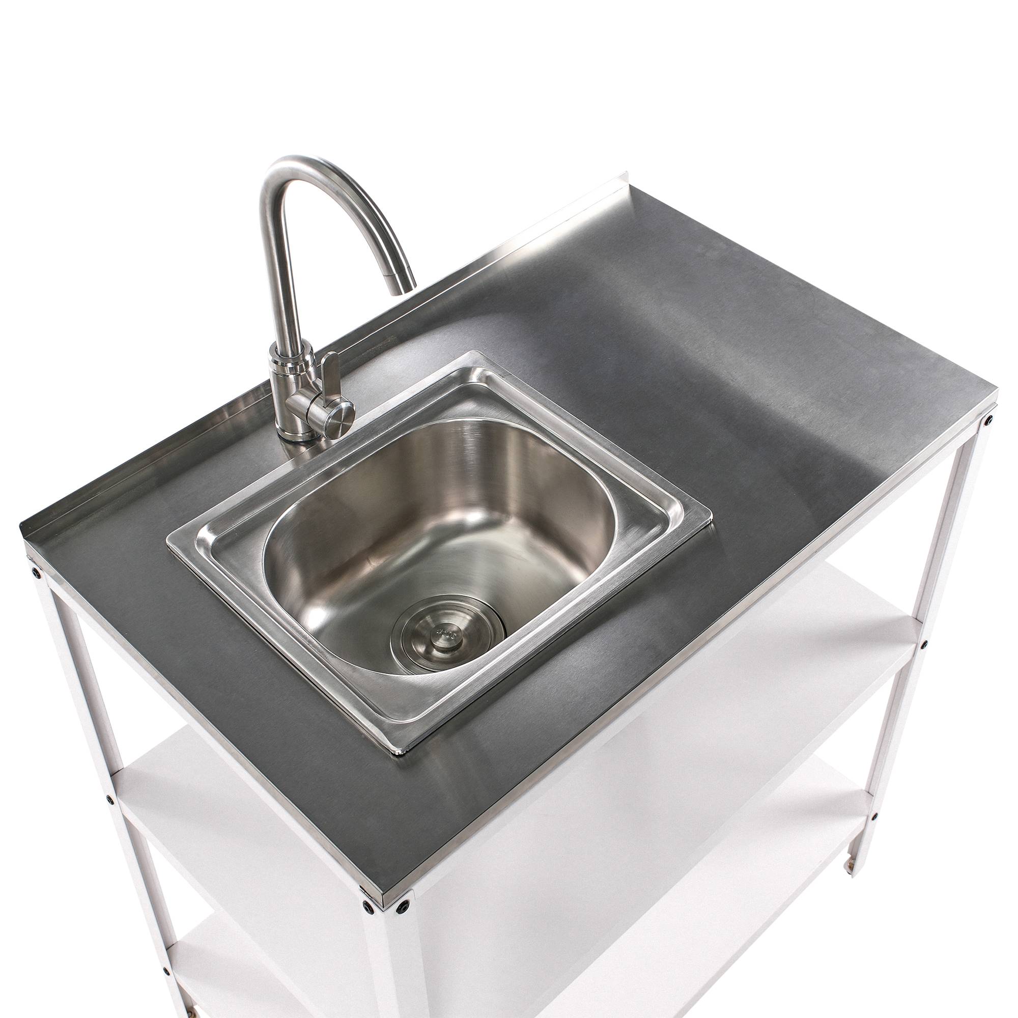 Beliani - Cuisine de jardin Acier Blanc VILAMA - 80x50x90- Beliani - Image 6