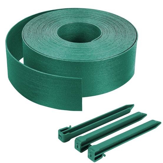 Vounot - Bordure de jardin haute flexible 10M en PE avec 6 piquets - hauteur 8cm - epaisseur 3mm - vert - VOUNOT® - Image 1