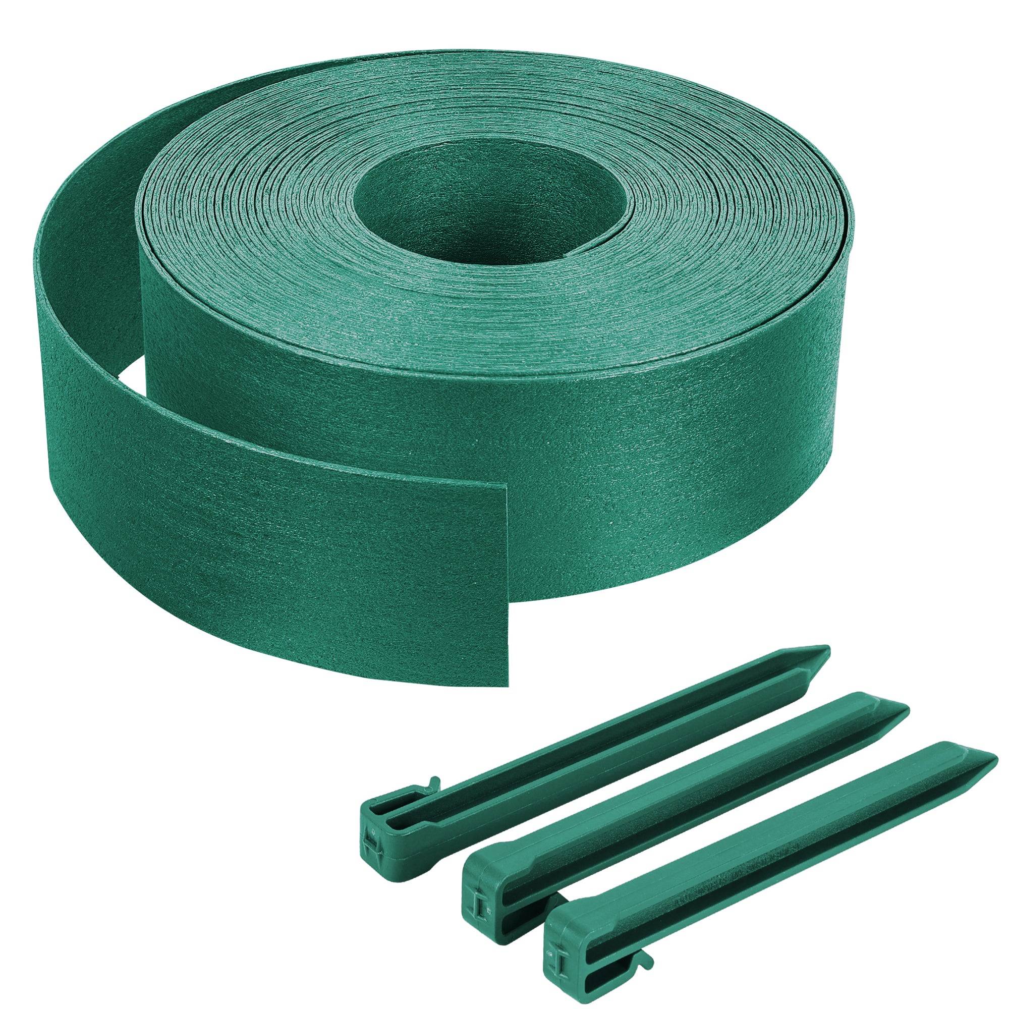 Vounot - Bordure de jardin haute flexible 10M en PE avec 6 piquets - hauteur 8cm - epaisseur 3mm - vert - VOUNOT® - Image 1
