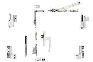 Kit Oscillo-battant Galicube 2V FAPIM à crémone Nefer midi - compas moyen 402 à 750 mm - argenté - 1331FF-G6
