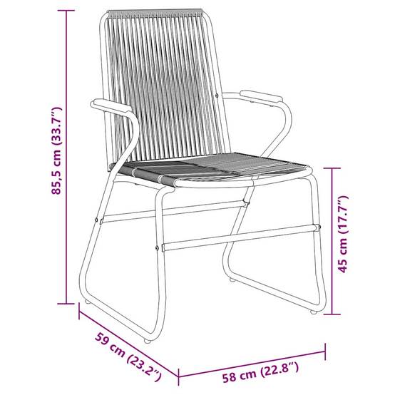 Salon de Jardin 5 Pièces Rotin PVC et Acier pour 4 Personnes Table et Chaises Noir – ComfortXL Outdoor Living - Image 8
