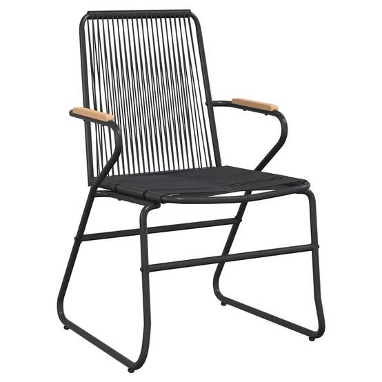 Salon de Jardin 5 Pièces Rotin PVC et Acier pour 4 Personnes Table et Chaises Noir – ComfortXL Outdoor Living - Image 6