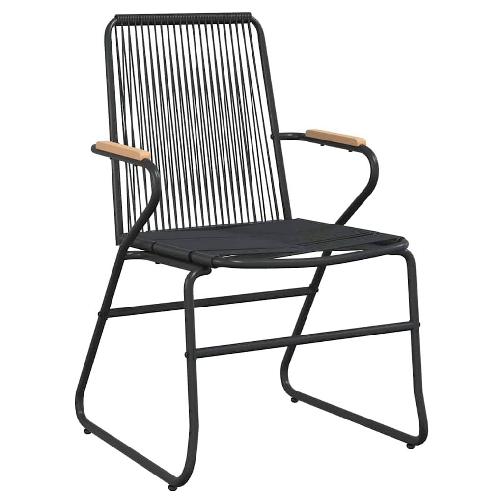 Salon de Jardin 5 Pièces Rotin PVC et Acier pour 4 Personnes Table et Chaises Noir – ComfortXL Outdoor Living - Image 6