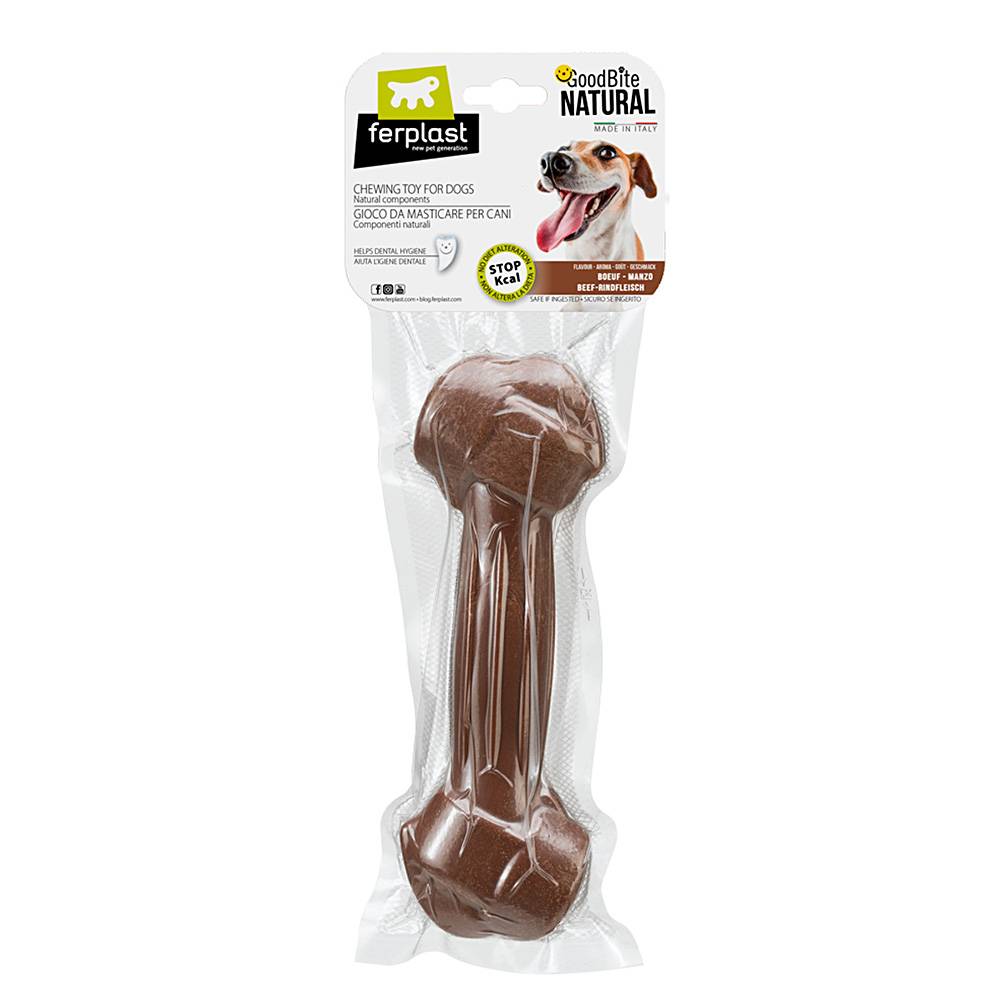 Ferplast - Ferplast GOODBITE NATURAL XL jouet os pour l'hygiène dentaire, saveur de boeuf,  chien grande (20-35 Kg), naturel, 1 pièce de 250g - Imagen 1