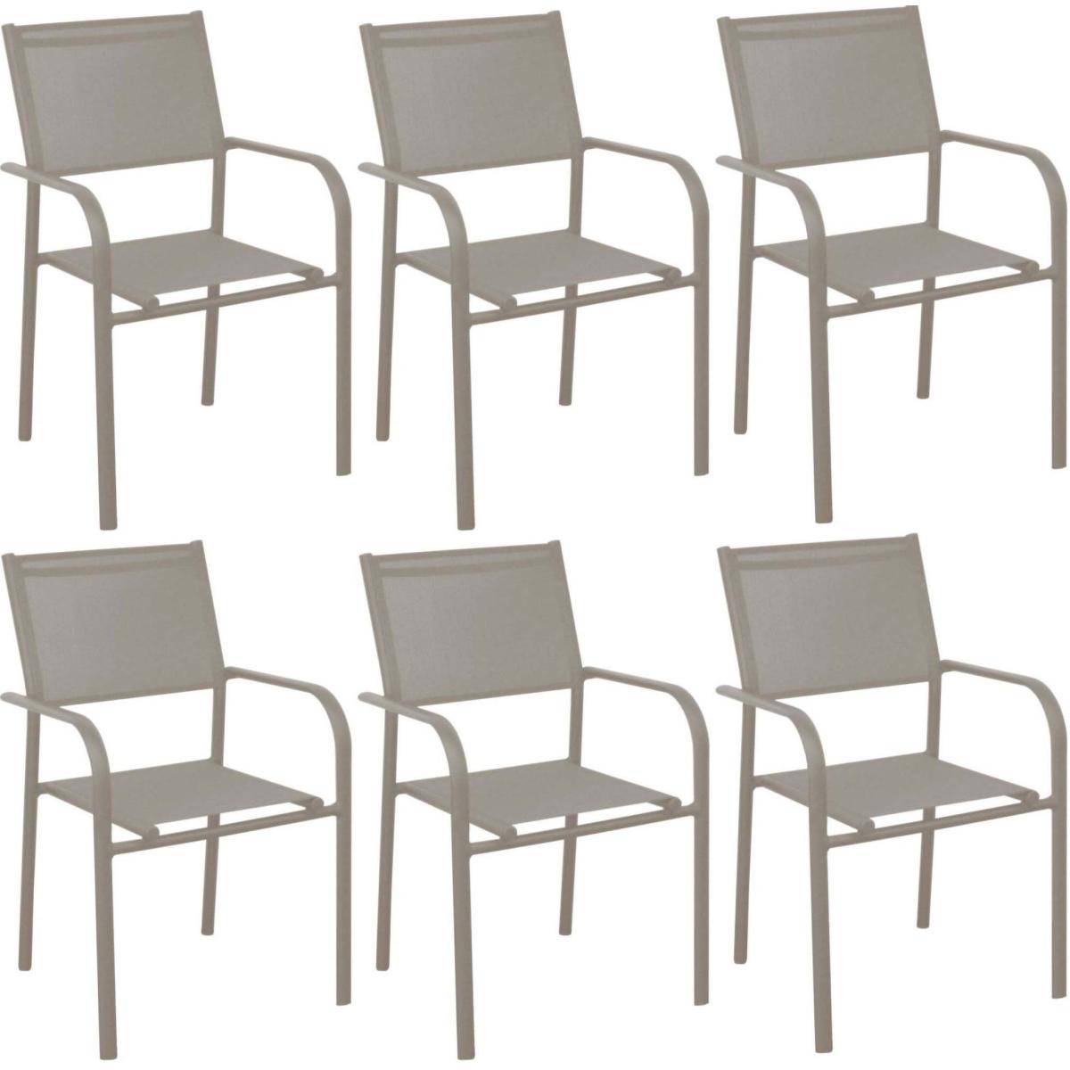 Alize - Fauteuil en aluminium Duca (Lot de 6) Crème - Imagen 1