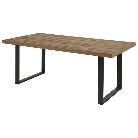 Table 230cm Aspect Bois Piètement U Métal Poudré Noir - JENNA - Image 1