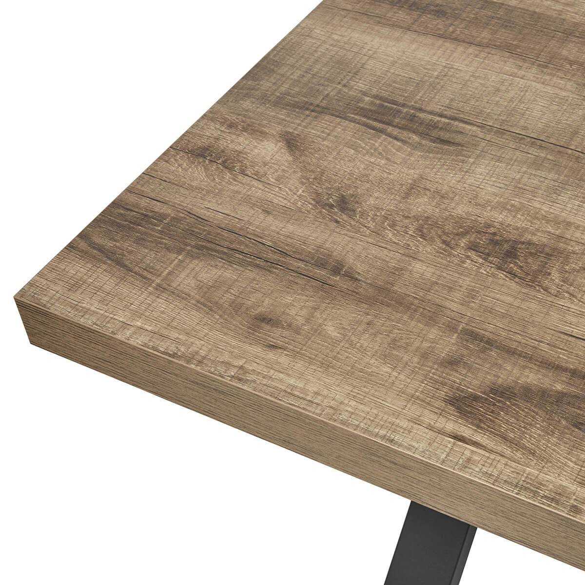 Table 230cm Aspect Bois Piètement U Métal Poudré Noir - JENNA - Image 3