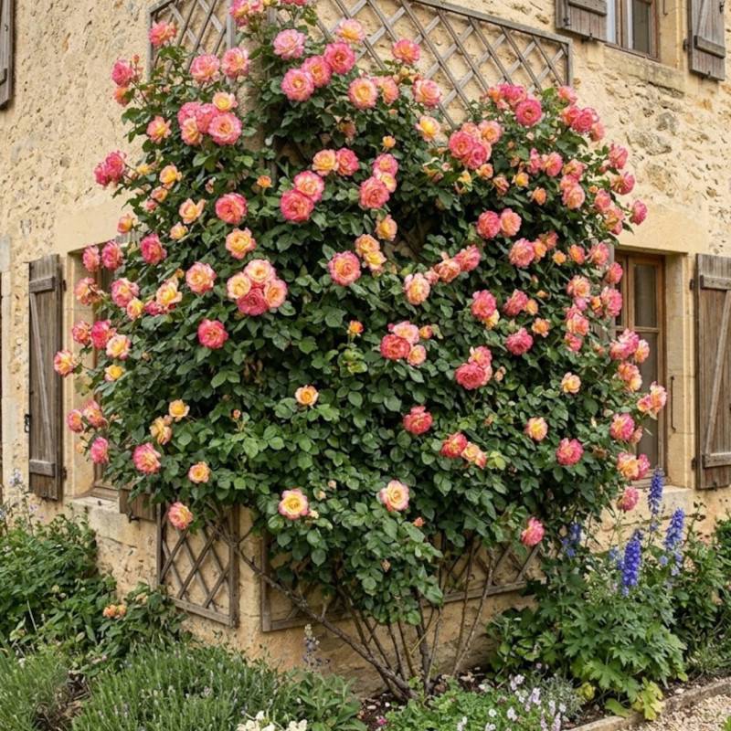 Rosier grimpant Roxane® 'Lapdalsar' à fleurs Jaune/Rose - feuillage Caduc - Pot de 3L - 20/40 cm - Image 3