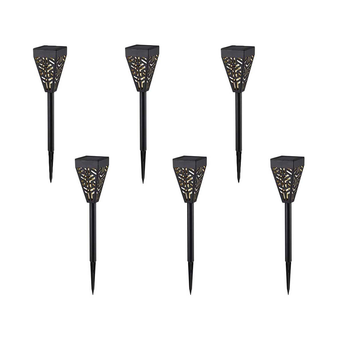 Lumisky - 6 balises solaires à planter OSIRIS Noir Plastique H39CM - Imagen 1