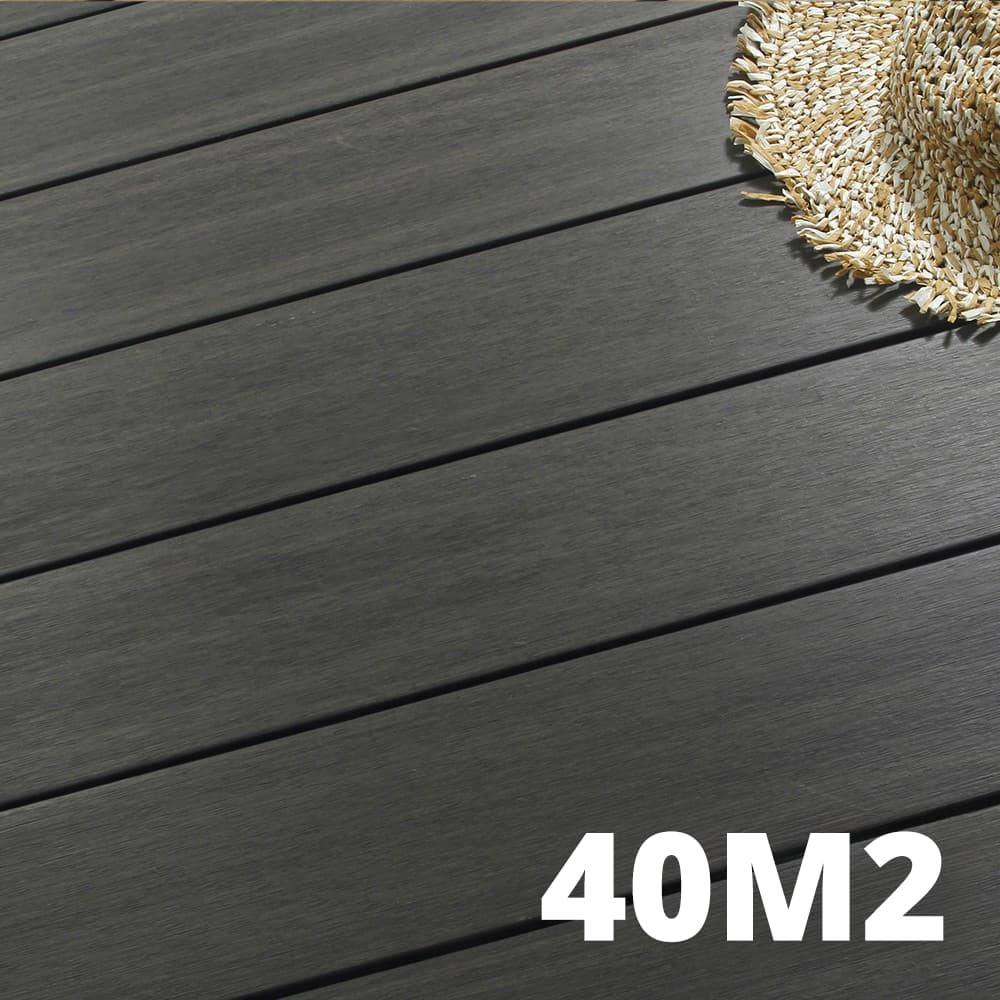 Kit Terrasse Composite NAVIA 40m² - Gris Foncé - 122 lames de terrasse (220 x 14.5 x 2.2 cm) - Fixation par Clips - Terrasse - Imagen 1