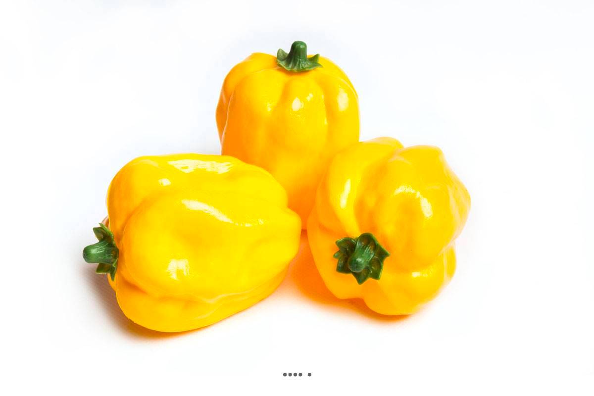 Artificielles - Poivron Jaune artificiel en lot de 3 en Plastique soufflé H 110x85 mm - Imagen 1