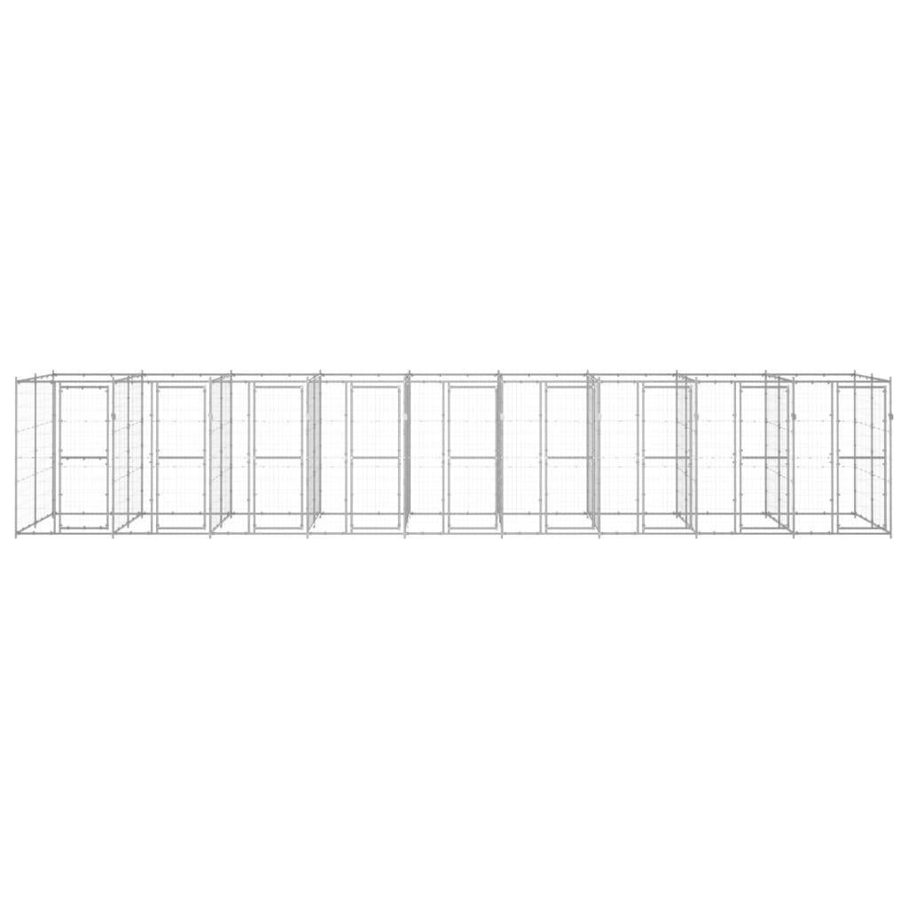 Helloshop26 - Chenil extérieur cage enclos parc animaux chien extérieur acier galvanisé 21,78 m² - Imagen 3