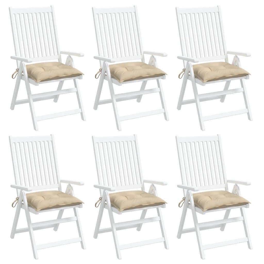 Lot De 2 Coussins Chaise Intérieur Extérieur 40x40cm - Coussin Assise Coton Lin Antidérapant Blanc EGGREE