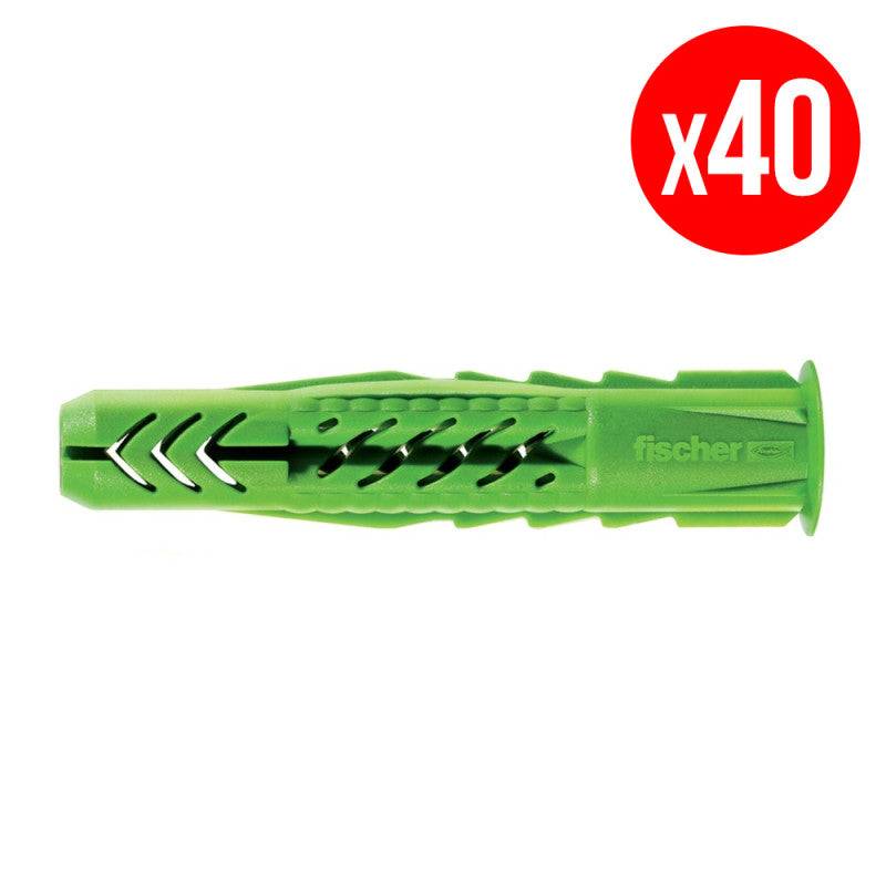 Fischer - Boîte de 40 chevilles universelles UX FISCHER - vert - taille Ø 8 x 50mm - FISCHER - Imagen 2