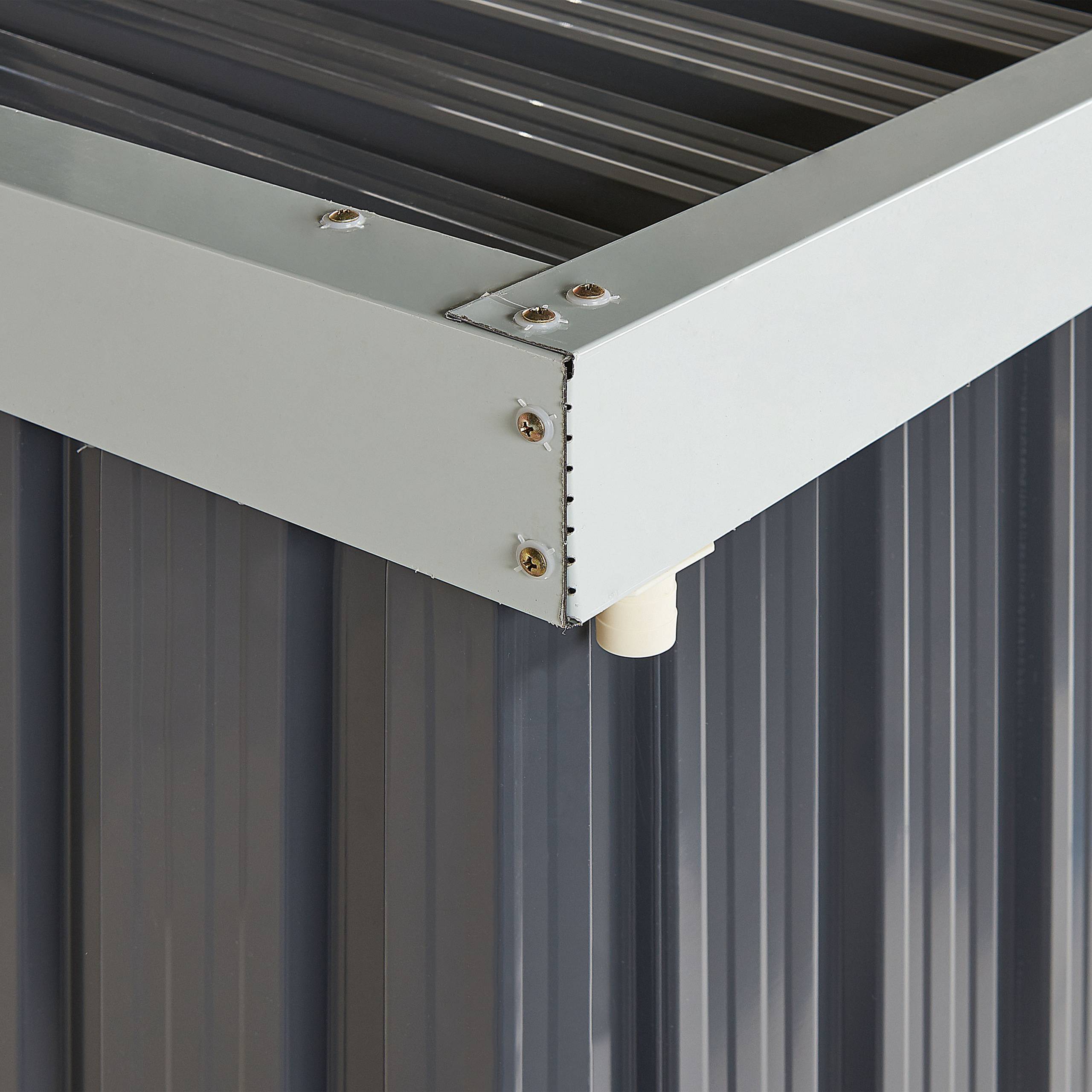 Beliani - Abri de Jardin Gris en Acier 180 x 98 x 77 cm Galvanisé Pratique pour Extérieur Imperméable et Inoxydable Moderne - Imagen 7