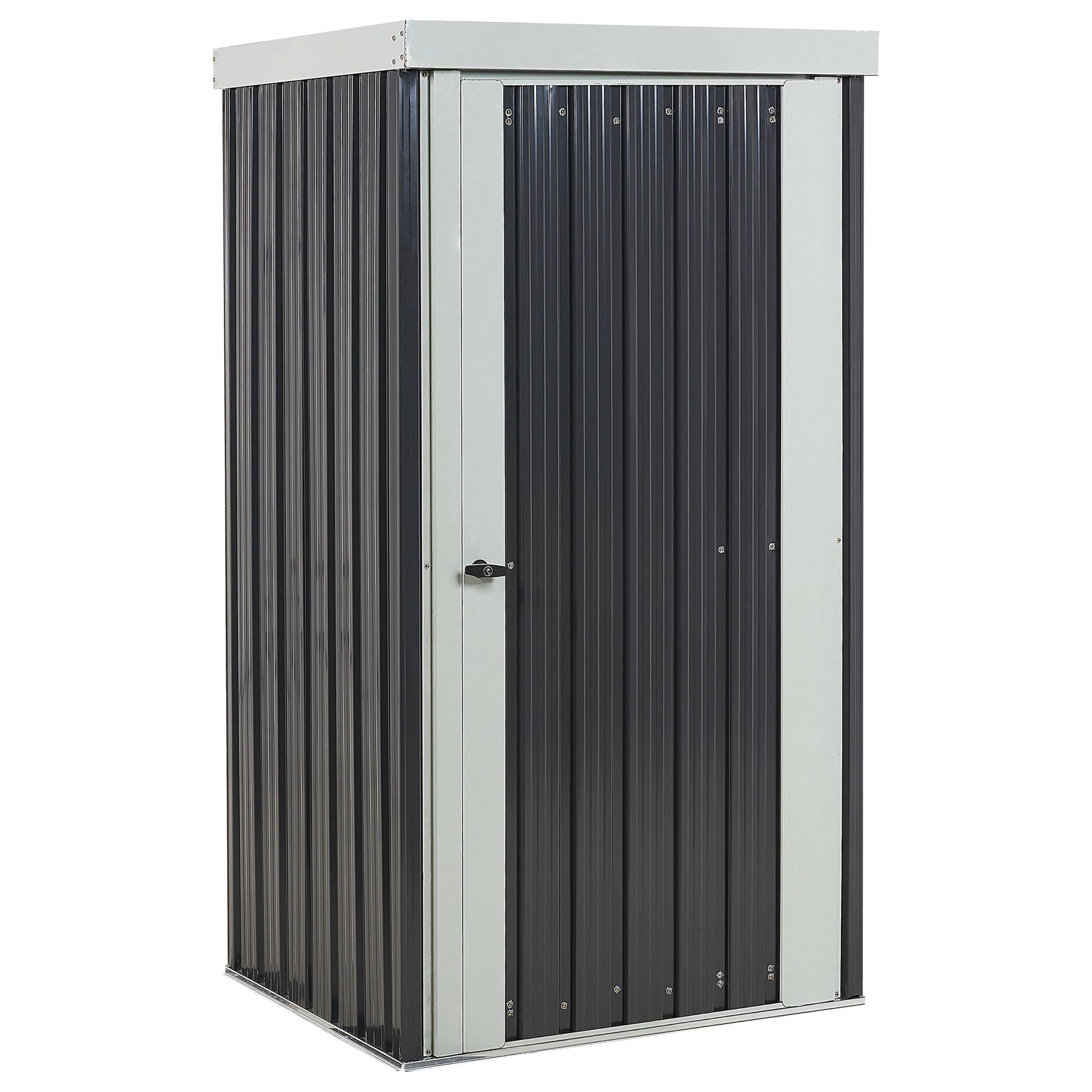 Beliani - Abri de Jardin Gris en Acier 180 x 98 x 77 cm Galvanisé Pratique pour Extérieur Imperméable et Inoxydable Moderne - Imagen 1