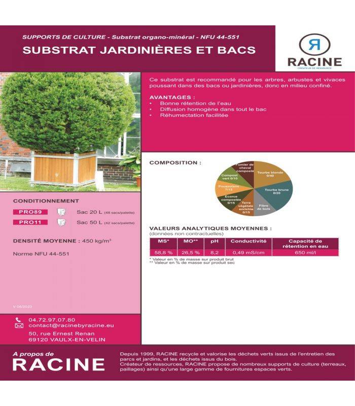Substrat jardinières et bacs, 10 sacs de 50 litres - PRO11-10x50 - Image 2