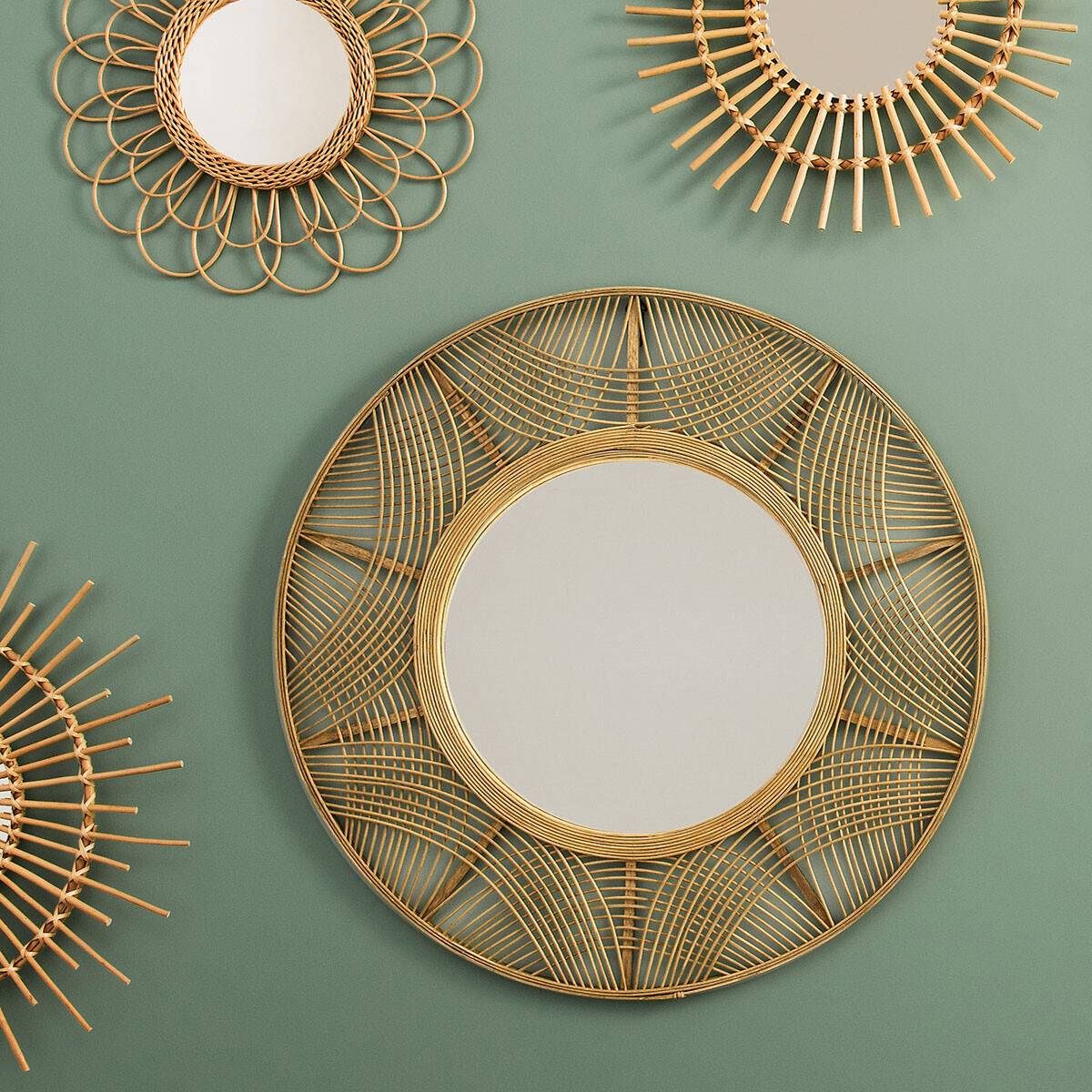 Atmosphera - Miroir "Ina" bambou D89cm - Atmosphera Créateur d'intérieur - Image 1