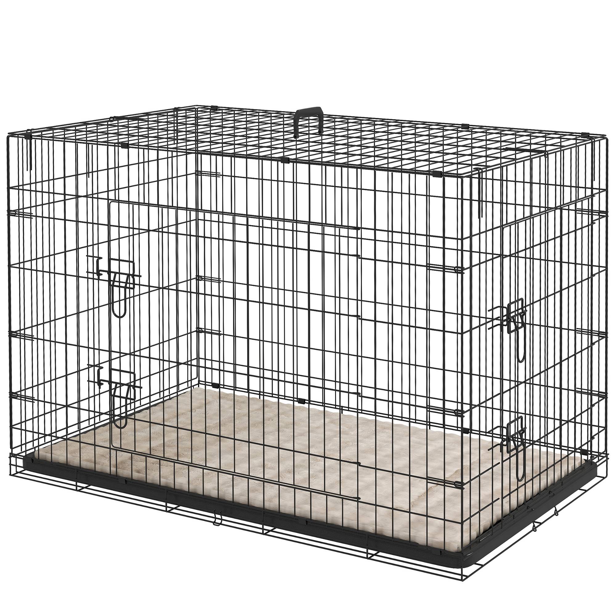 Caisse de transport acier très grand chien pliable accès double 105x70x75cm noir - ComfortXL Outdoor Living - Image 2