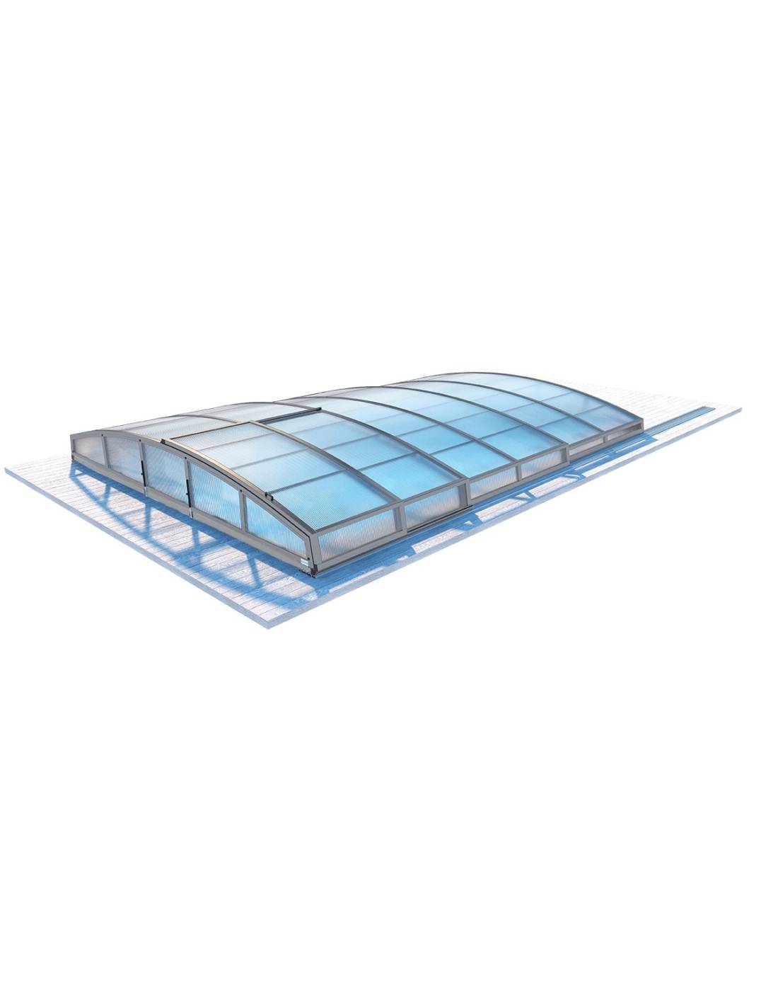 Altanka - Abri de piscine Skyline pour les modèles 5x3 m - BAS86, BAS786 - polycarbonate alvéolaire 8 mm - Couleur Ral7037 Gris - ECO321 - Imagen 1