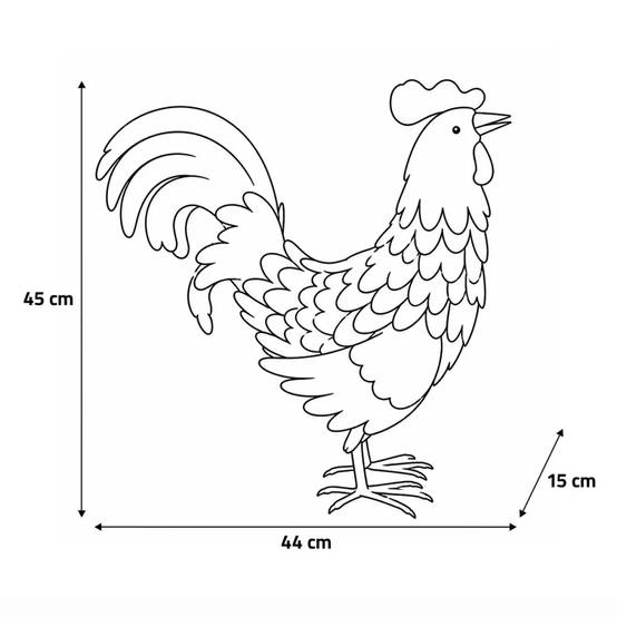 Décoration Coq en Métal - 44x15x45 cm - Image 6