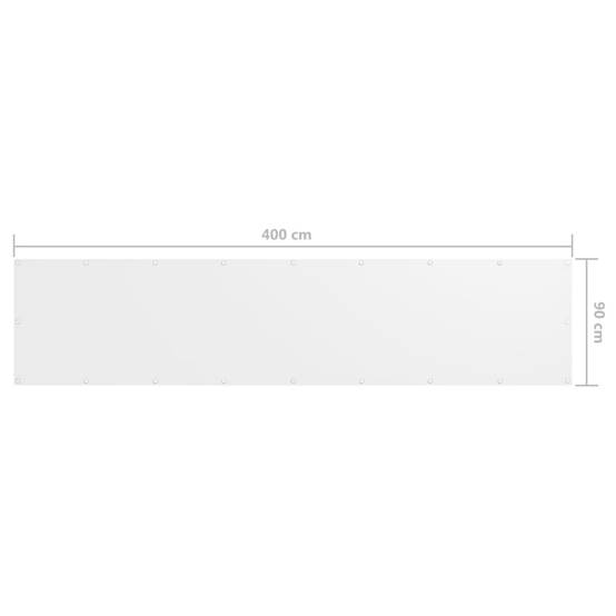 Écran de balcon brise pare vue protection confidentialité 90 x 400 cm tissu oxford blanc - Image 5