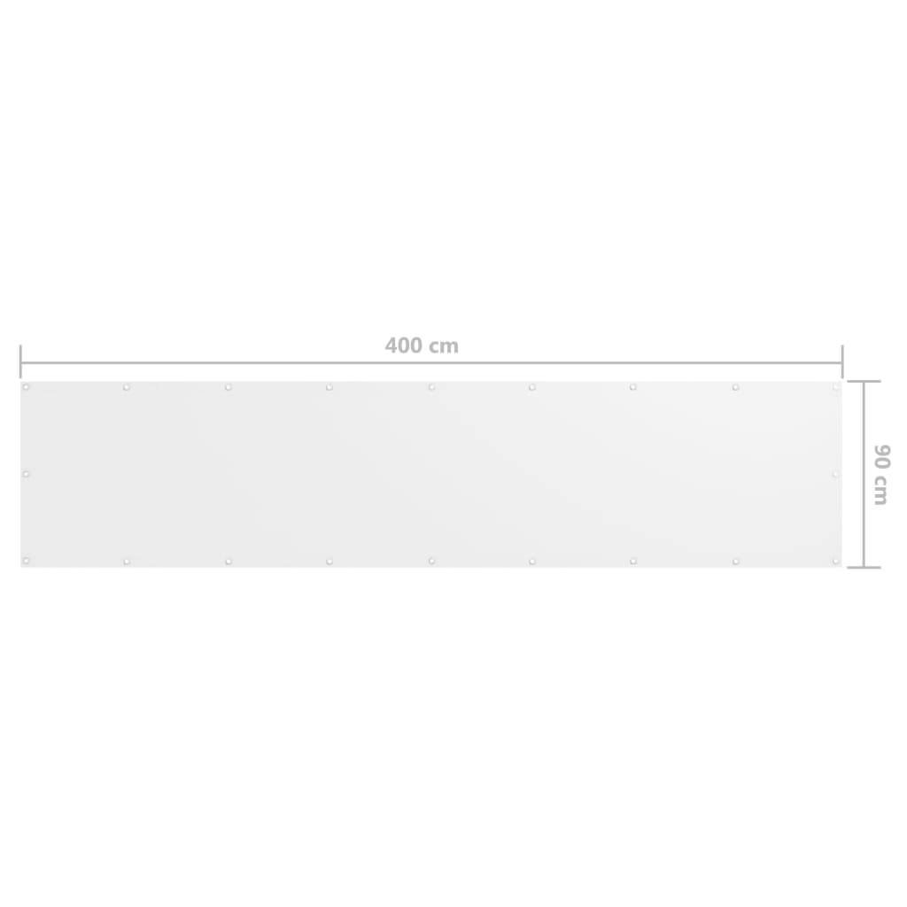 Écran de balcon brise pare vue protection confidentialité 90 x 400 cm tissu oxford blanc - Image 5