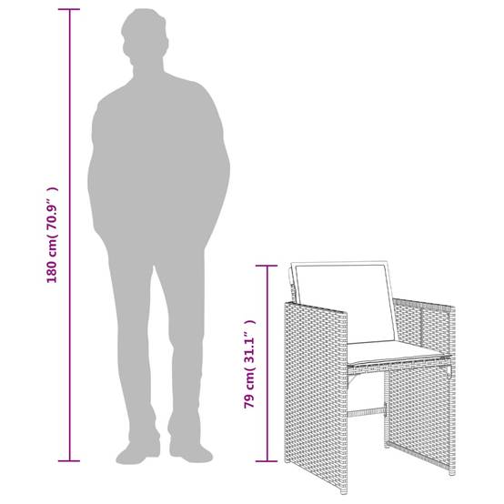 ComfortXL - Salon de Jardin Encastrable 8 Personnes Résine Tressée Table Bois Rangement Compact Gris – ComfortXL Outdoor Living - Image 4