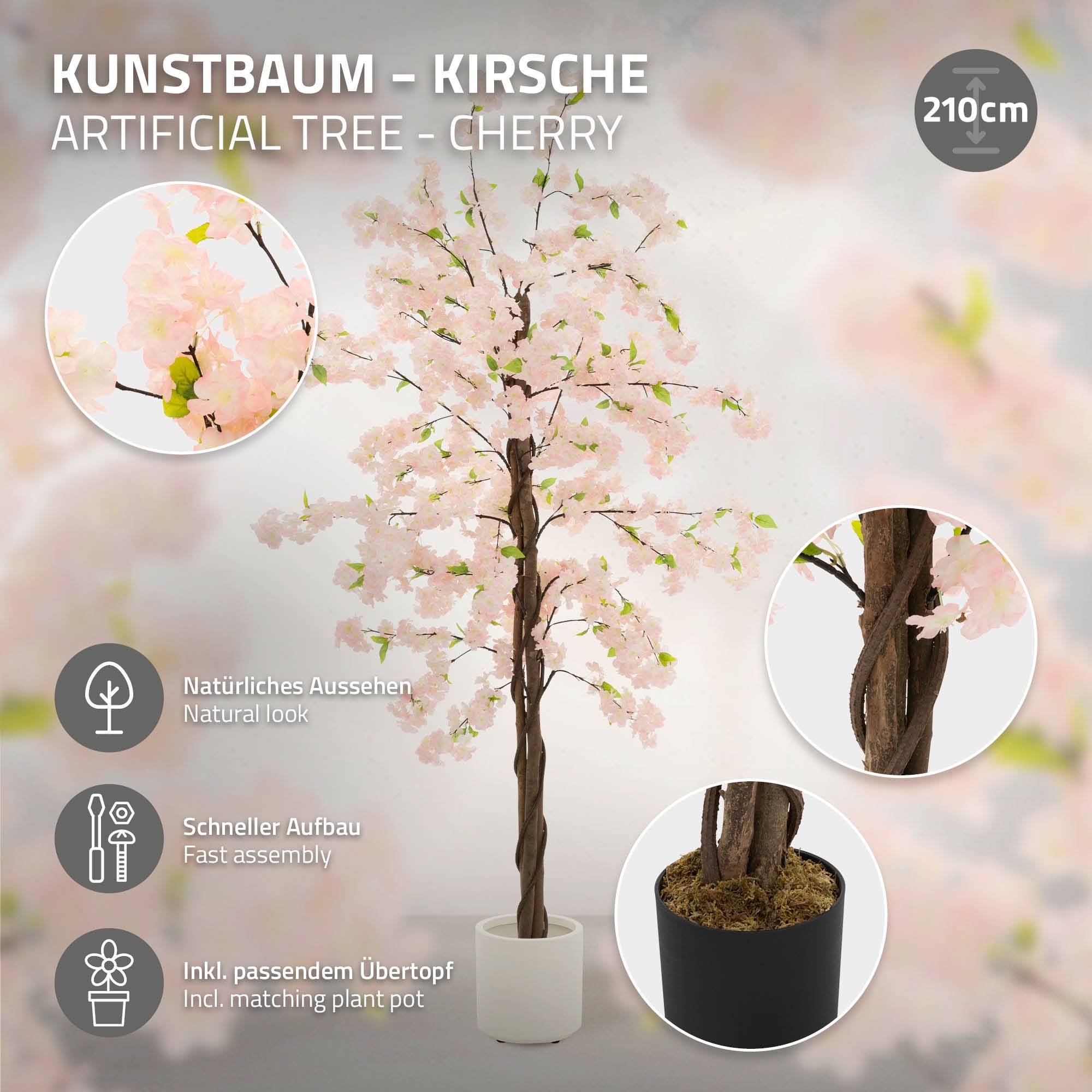 Arbre Artificiel Arbre De Fleur Japonais Artificiel Décoration De Terrasse De Porte D'arbre, Plante En Plastique Debout Réaliste Résistant Aux UV Presque Naturel, Arbre De Fleur De Cerisier Japonais