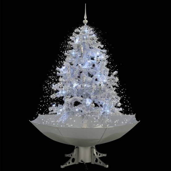 Vidaxl - Arbre de Noël neigeux avec base de parapluie Blanc 140 cm vidaXL 284334 - Image 8