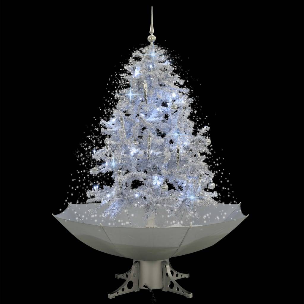 Vidaxl - Arbre de Noël neigeux avec base de parapluie Blanc 140 cm vidaXL 284334 - Image 8