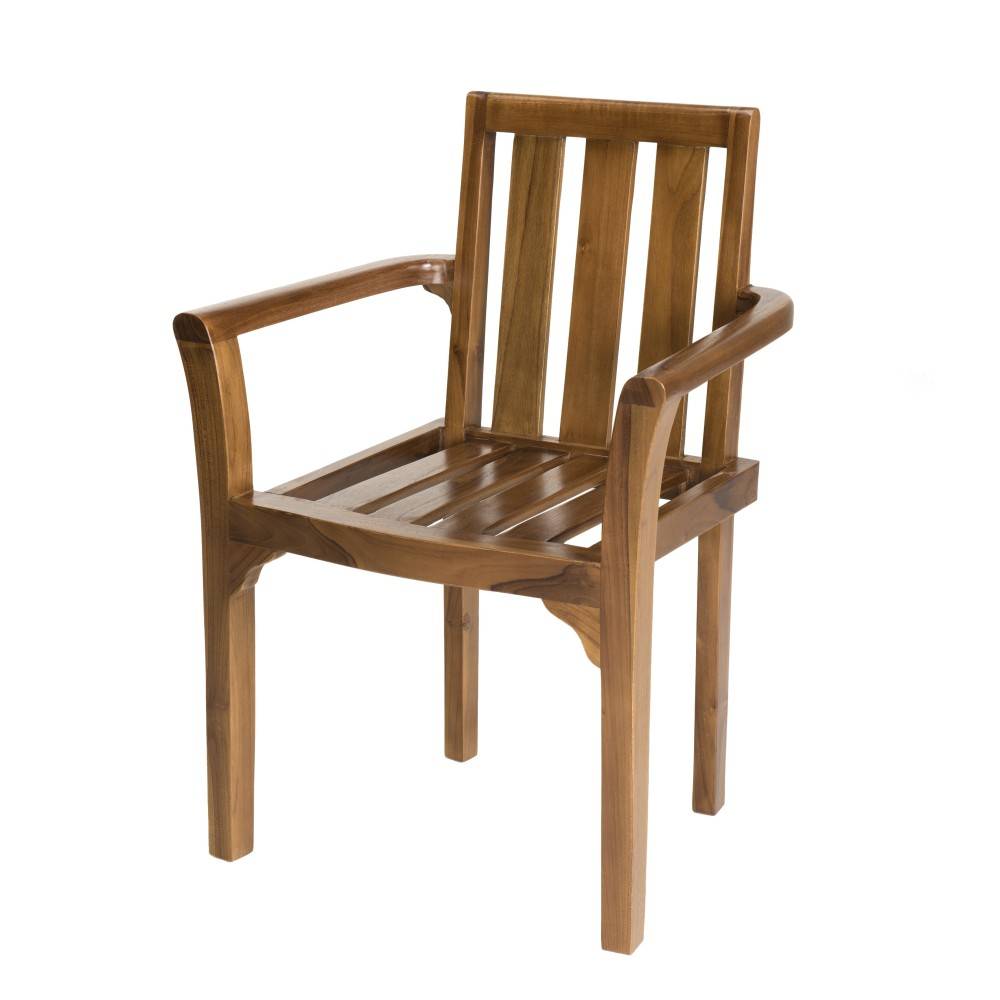 Macabane - MAEVA - Ensemble de jardin bois teck huilé table 180/240cm 6 fauteuils - Imagen 5