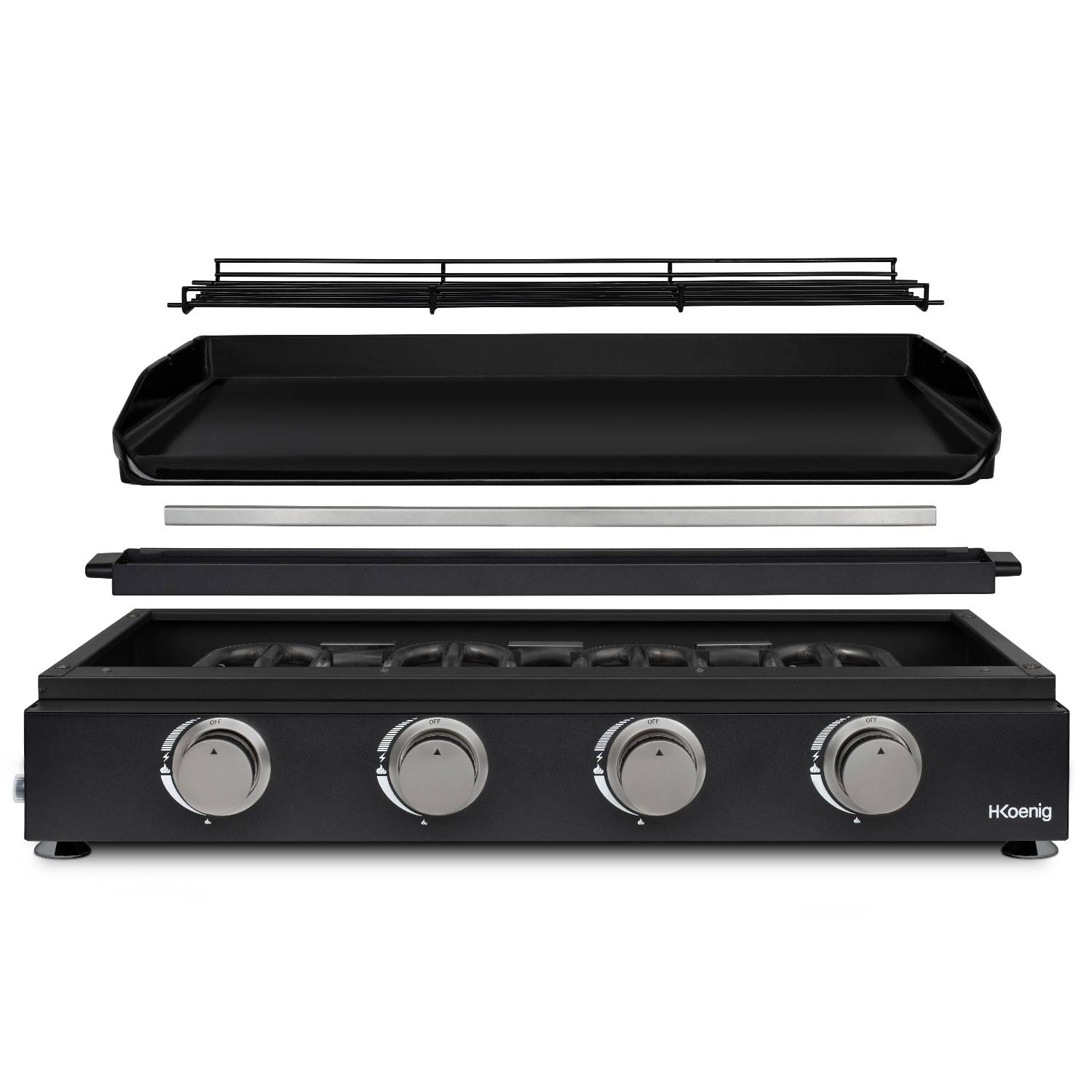 H.Koenig - Plancha 4 brûleurs U noire fonte émaillée - PLX1042 H.Koenig - Imagen 4