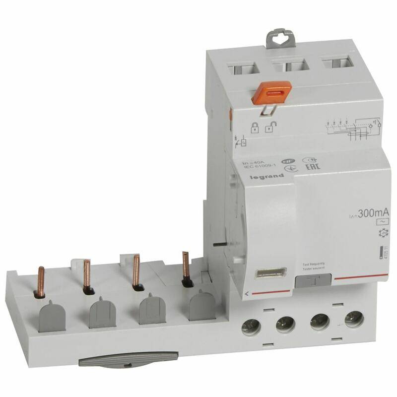 Legrand - Bloc différentiel adaptable à vis DX³ pour disjoncteur 1 module par pôle 300mA 4P 400V type AC 40A 300mA - LEGRAND - 410511