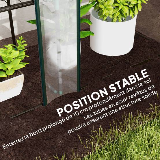 Outsunny - Serre de jardin balcon PE avec étagères 3 niveaux 2 portes bâche renforcée 140g/m² acier 215x46x151cm transparent - Outsunny - Image 7