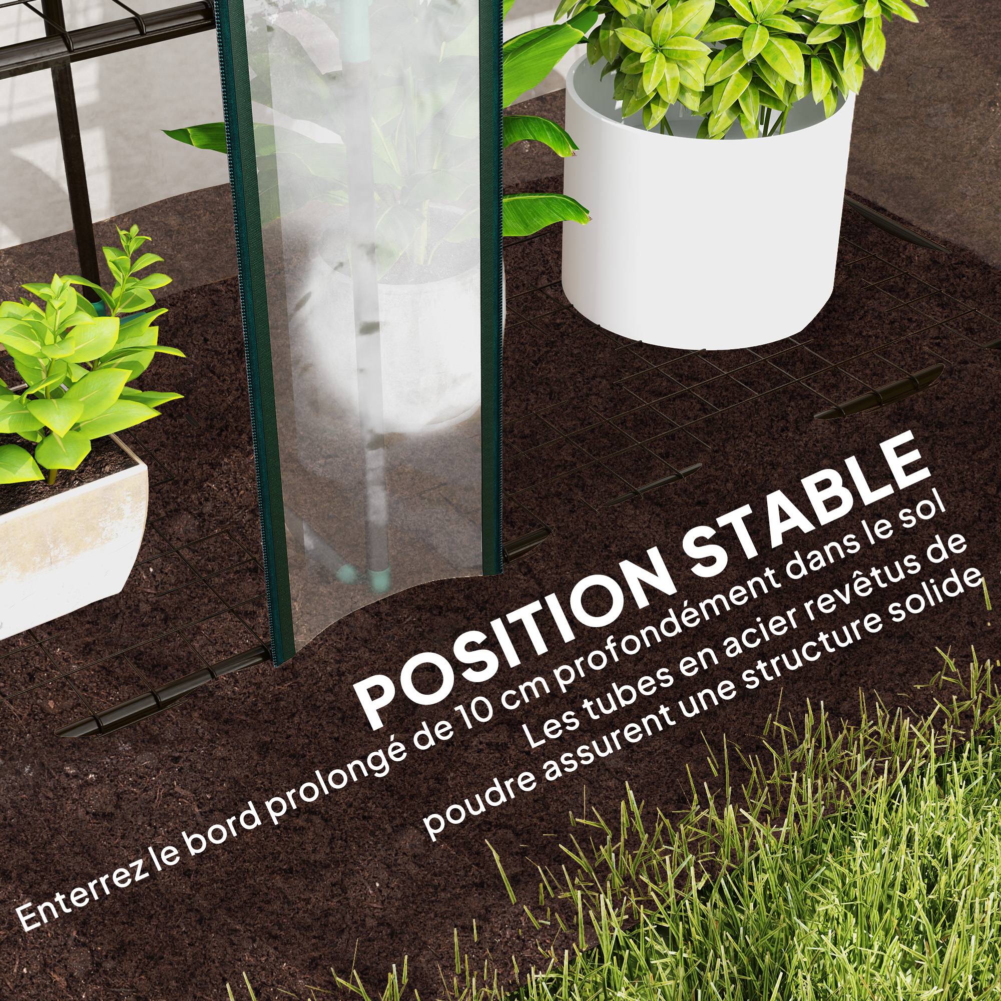 Outsunny - Serre de jardin balcon PE avec étagères 3 niveaux 2 portes bâche renforcée 140g/m² acier 215x46x151cm transparent - Outsunny - Image 7