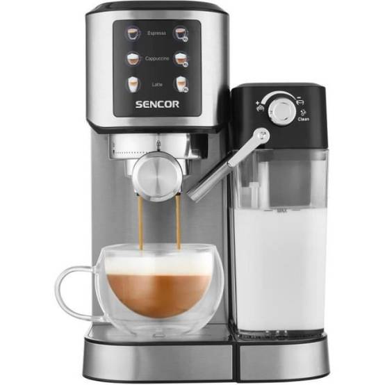 Sencor SES 1720WH Machine à Café Expresso & Cappuccino – 20 Bars, Buse Vapeur, 1.5L, Blanc