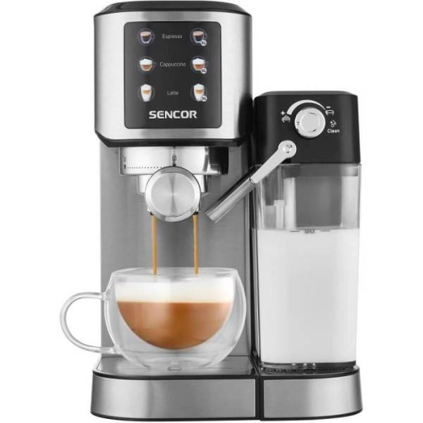 Sencor SES 1720WH Machine à Café Expresso & Cappuccino – 20 Bars, Buse Vapeur, 1.5L, Blanc