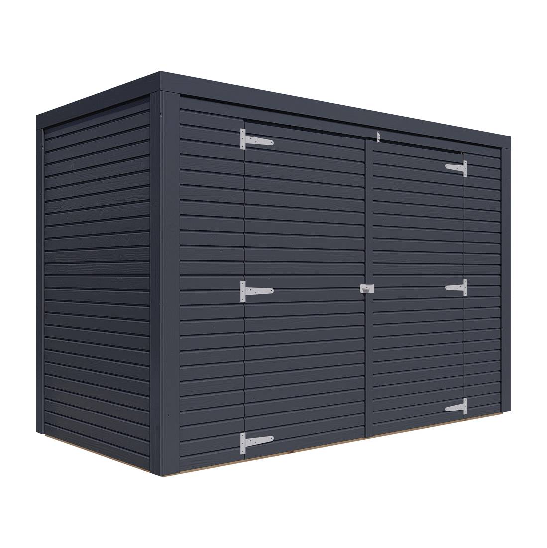 Abri vélos bois Bertilo Fineline 18mm 208 x 103 cm anthracite - Image 2