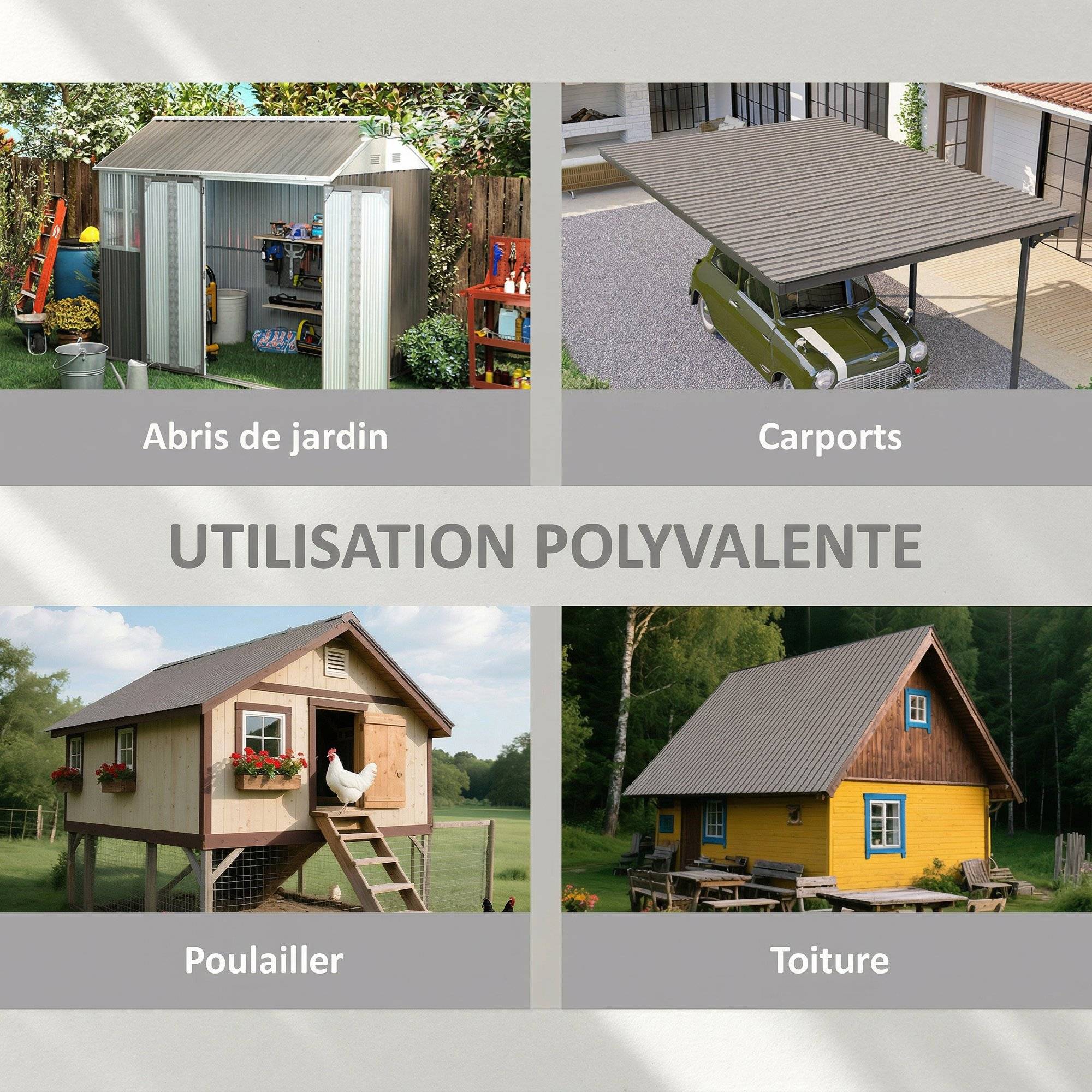 PANGIVO - Abri de jardin acier galvanisé gris clair 129 x 45 x 0.03 cm - PANGIVO - Image 6