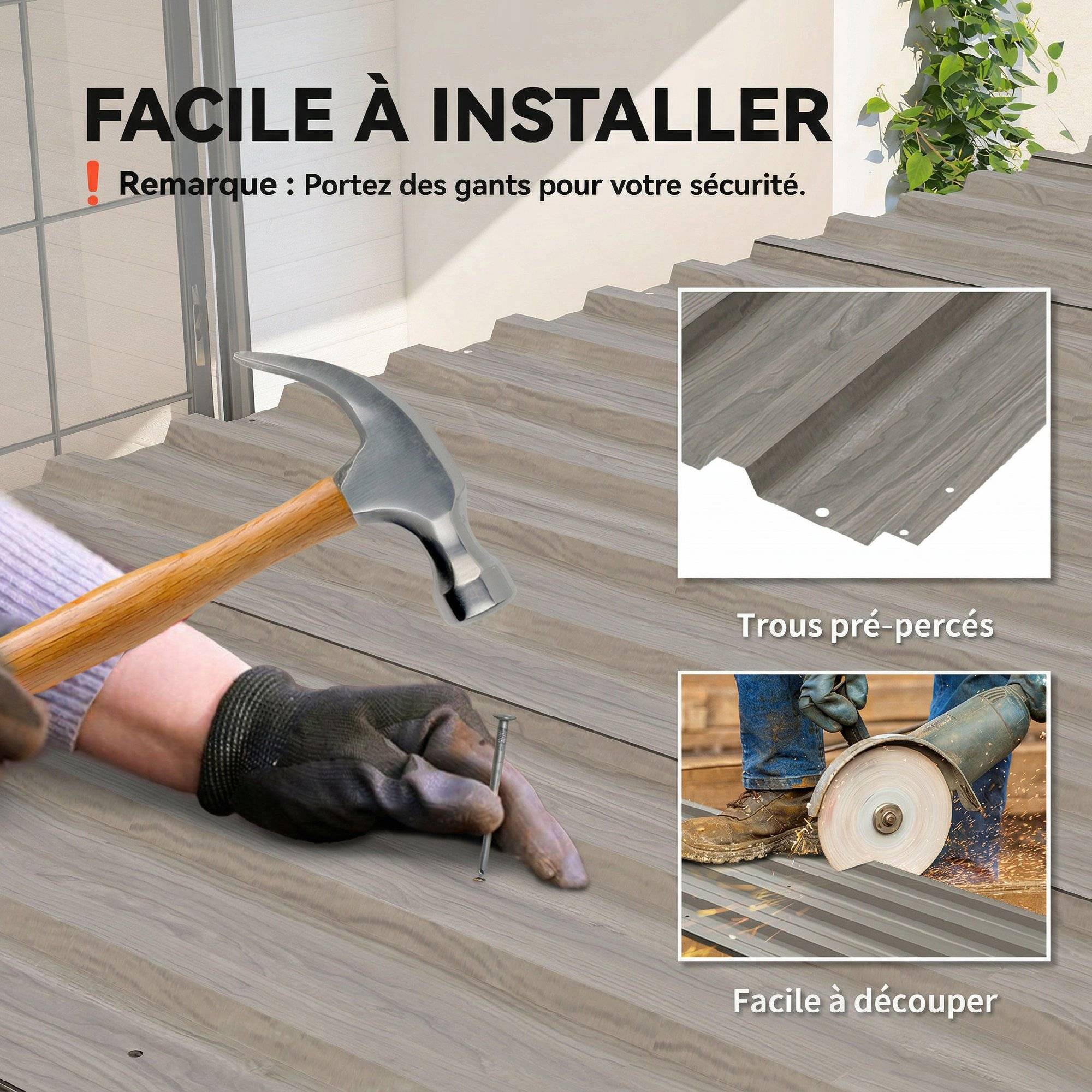 PANGIVO - Abri de jardin acier galvanisé gris clair 129 x 45 x 0.03 cm - PANGIVO - Image 7
