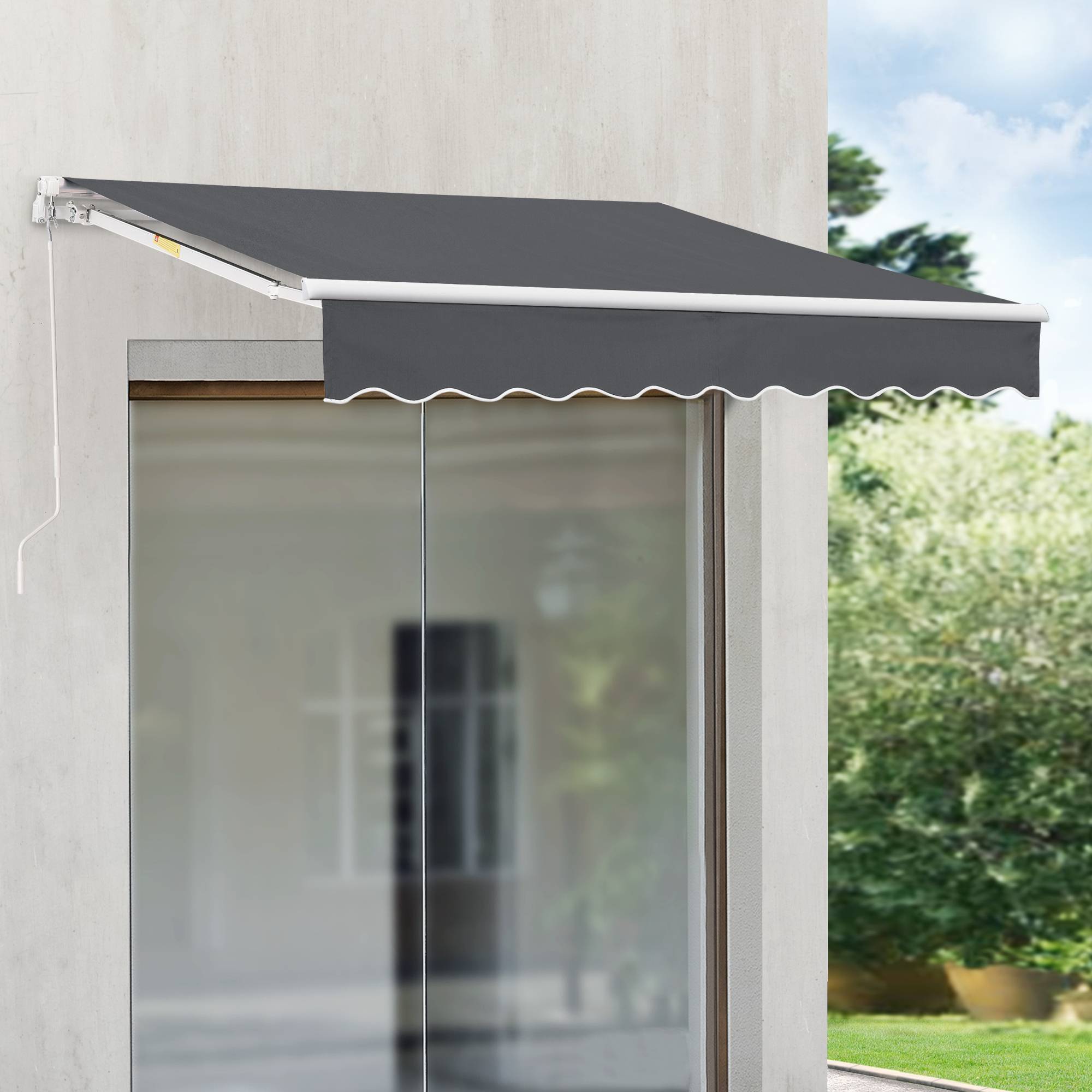 Store Banne Bitonto avec Manivelle 350 x 250 cm Gris Foncé [en.casa] - Image 3